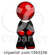 Poster, Art Print Of Red Clergy Man Squatting Facing Front
