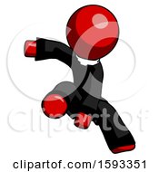 Poster, Art Print Of Red Clergy Man Action Hero Jump Pose
