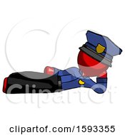 Poster, Art Print Of Red Police Man Reclined On Side