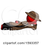 Poster, Art Print Of Red Detective Man Reclined On Side