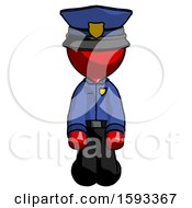 Poster, Art Print Of Red Police Man Kneeling Front Pose