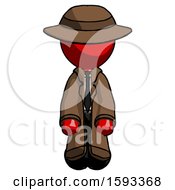 Poster, Art Print Of Red Detective Man Kneeling Front Pose