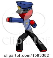 Red Police Man Martial Arts Punch Left