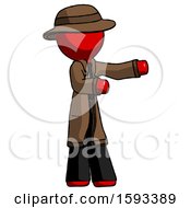 Poster, Art Print Of Red Detective Man Presenting Something To His Left