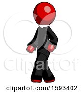 Poster, Art Print Of Red Clergy Man Man Walking Turned Left Front View