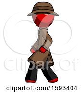 Poster, Art Print Of Red Detective Man Walking Left Side View