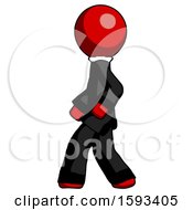 Poster, Art Print Of Red Clergy Man Walking Left Side View