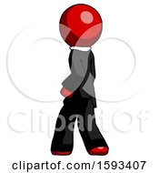 Poster, Art Print Of Red Clergy Man Walking Away Direction Left View