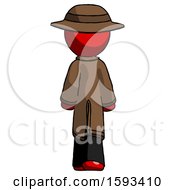 Poster, Art Print Of Red Detective Man Walking Away Back View