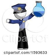 Poster, Art Print Of White Police Man Holding Large Round Flask Or Beaker