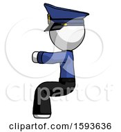 White Police Man Sitting Or Driving Position
