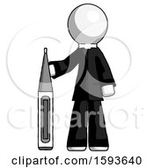 Poster, Art Print Of White Clergy Man Standing With Large Thermometer