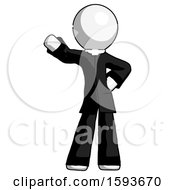 White Clergy Man Waving Right Arm With Hand On Hip