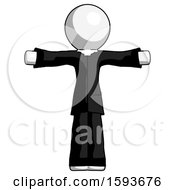 Poster, Art Print Of White Clergy Man T-Pose Arms Up Standing