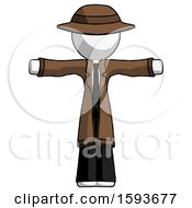 Poster, Art Print Of White Detective Man T-Pose Arms Up Standing