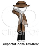 Poster, Art Print Of White Detective Man Soldier Salute Pose