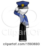 Poster, Art Print Of White Police Man Soldier Salute Pose