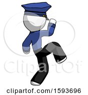 Poster, Art Print Of White Police Man Kick Pose Start