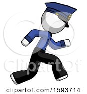 Poster, Art Print Of White Police Man Running Fast Right