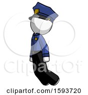 White Police Man Floating Through Air Left
