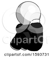 Poster, Art Print Of White Clergy Man Sitting With Head Down Back View Facing Left