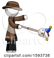 Poster, Art Print Of White Detective Man Holding Jesterstaff - I Dub Thee Foolish Concept