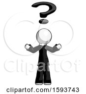Poster, Art Print Of White Clergy Man With Question Mark Above Head Confused