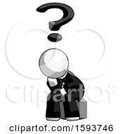 Poster, Art Print Of White Clergy Man Thinker Question Mark Concept