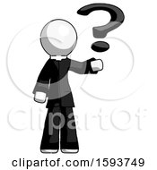 Poster, Art Print Of White Clergy Man Holding Question Mark To Right