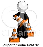 Poster, Art Print Of White Clergy Man Holding A Traffic Cone