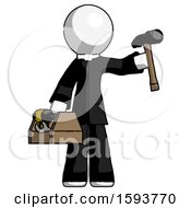 Poster, Art Print Of White Clergy Man Holding Tools And Toolchest Ready To Work