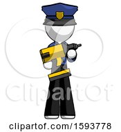 Poster, Art Print Of White Police Man Holding Large Drill