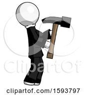 Poster, Art Print Of White Clergy Man Hammering Something On The Right