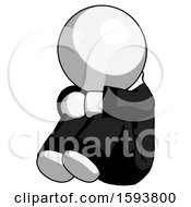 Poster, Art Print Of White Clergy Man Sitting With Head Down Facing Angle Left