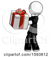Poster, Art Print Of White Clergy Man Presenting A Present With Large Red Bow On It