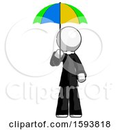 Poster, Art Print Of White Clergy Man Holding Umbrella Rainbow Colored
