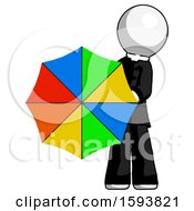 Poster, Art Print Of White Clergy Man Holding Rainbow Umbrella Out To Viewer