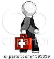 Poster, Art Print Of White Clergy Man Walking With Medical Aid Briefcase To Right