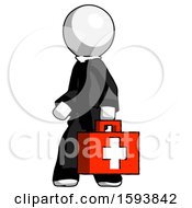 Poster, Art Print Of White Clergy Man Walking With Medical Aid Briefcase To Left