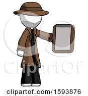 White Detective Man Showing Clipboard To Viewer