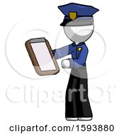 White Police Man Reviewing Stuff On Clipboard