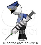 Poster, Art Print Of White Police Man Using Syringe Giving Injection