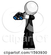 Poster, Art Print Of White Clergy Man Holding Binoculars Ready To Look Left