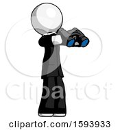 Poster, Art Print Of White Clergy Man Holding Binoculars Ready To Look Right