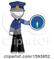 Poster, Art Print Of White Police Man Holding A Large Compass