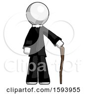 Poster, Art Print Of White Clergy Man Standing With Hiking Stick