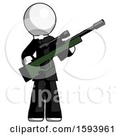 Poster, Art Print Of White Clergy Man Holding Sniper Rifle Gun