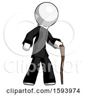 Poster, Art Print Of White Clergy Man Walking With Hiking Stick