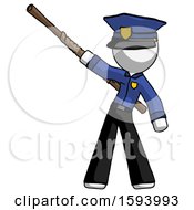 Poster, Art Print Of White Police Man Bo Staff Pointing Up Pose