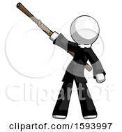 Poster, Art Print Of White Clergy Man Bo Staff Pointing Up Pose